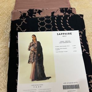 Sapphire 3pc printed ight khaddar suit